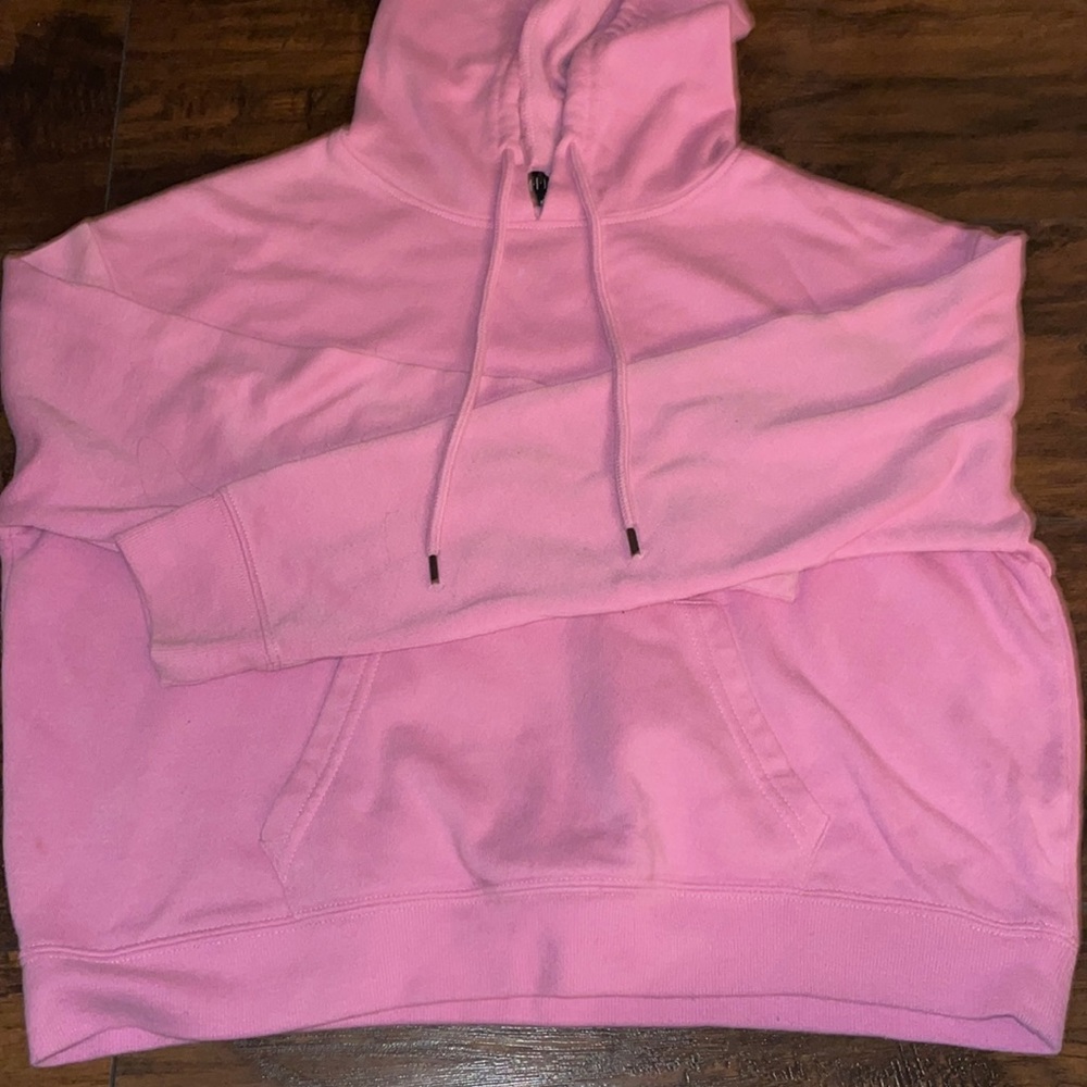 Pink Cropped Hoodie